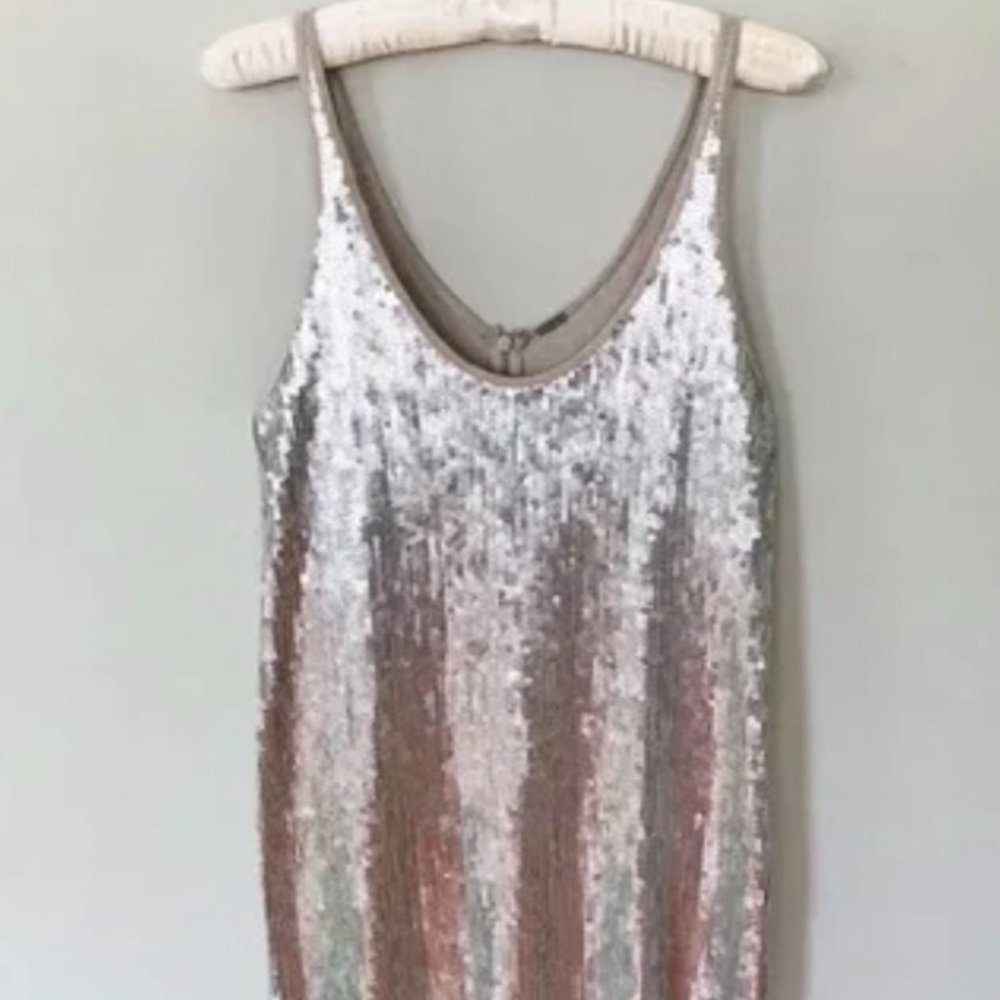 Chan Luu silver, sequined minidress - nwot - size small
